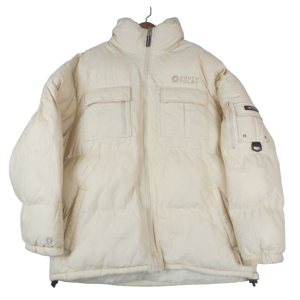 Southpole Puffer Jacket Mens XL Khaki Insulated Winter Coat Y2K Streetwear‎ NEW
